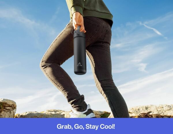 POWCAN 26 oz Insulated Water Bottle with 2-in-1 Straw and Spout Lid, Keep Cold 24H, Leak-Proof, Fits in Car Cup Holder, Stainless Steel Water Bottle for Sports, Travel, and School (Cotton Candy)