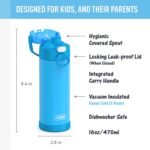 THERMOS FUNTAINER 16 Ounce Stainless Steel Vacuum Insulated Bottle with Wide Spout Lid, Galaxy Teal