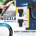 Bicycle Pump Mini Bike Pump - Aluminum Alloy Cycle Pump for Presta & Schrader Valve, Portable Lightweight Bike Tyre Pump Fast Tyre Inflation Mini Air Pump for Mountain Road Bike Ball Pump