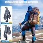 ANYOO Hooded Rain Poncho for Adults Waterproof Lightweight Rain Coat for Men Women Reusable Rain Jacket for Emergency Outdoor