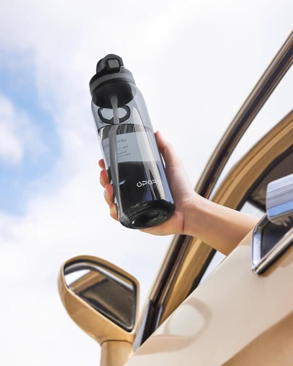 Opard 30oz/32oz Sports Water Bottle with Leak Proof Flip Top Lid BPA Free Tritan Reusable Plastic for Gym and Outdoor, Travel Water Bottle with Straw