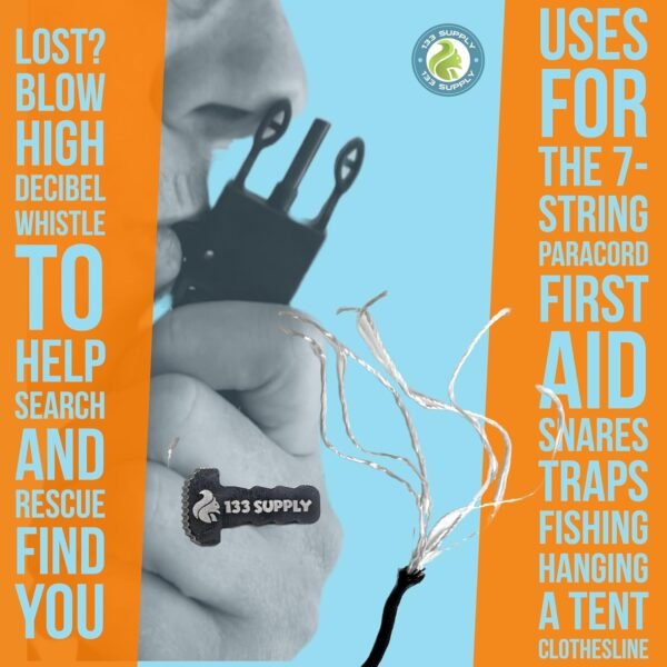 133 Supply Paracord Bracelet Compass Hiking Survival Emergency Whistle Fire Starter Kit Camping Gear Hiking Essentials Fishing Hunting Accessories EDC Backpacking Gear Tactical Survival Gear Equipment