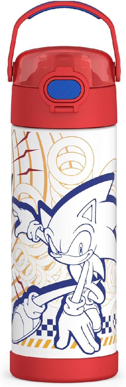 THERMOS FUNTAINER 16 Ounce Stainless Steel Vacuum Insulated Bottle with Wide Spout Lid, Galaxy Teal