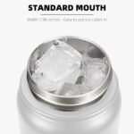 Fanhaw 20 Oz Stainless Steel Insulated Sports Water Bottles with Straw for Kids, Men and Women (Black)