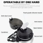 Fanhaw 20 Oz Stainless Steel Insulated Sports Water Bottles with Straw for Kids, Men and Women (Black)