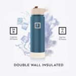 IRON °FLASK Camping & Hiking Hydration Flask with 3 Lids - Stainless Steel, Double Walled & Vacuum Insulated Water Bottle - Leak Proof & BPA Free (Midnight Black, Straw - 40 oz)