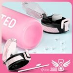 QLUR Water Bottle with Straw, 32oz Motivational Water Bottles with Time Marker to Drink, Tritan BPA Free, 1L Sports Water Bottle with Carry Strap LeakProof for Women Gym Fitness Outdoor (1 Pack)