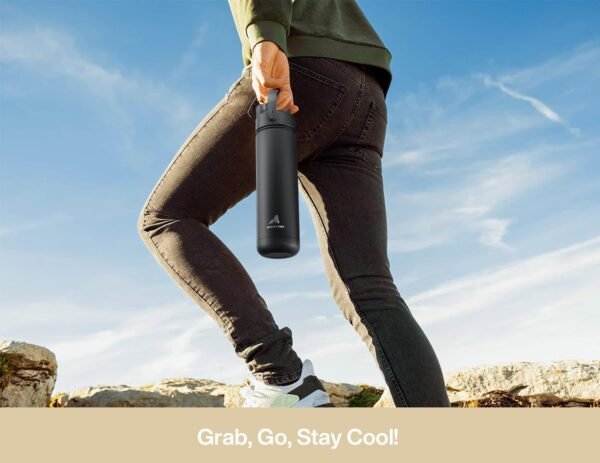 POWCAN 26 oz Insulated Water Bottle with 2-in-1 Straw and Spout Lid, Keep Cold 24H, Leak-Proof, Fits in Car Cup Holder, Stainless Steel Water Bottle for Sports, Travel, and School (Cotton Candy)