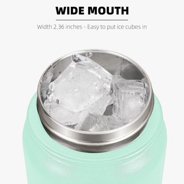 Fanhaw 20 Oz Stainless Steel Insulated Sports Water Bottles with Straw for Kids, Men and Women (Black)