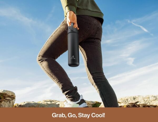 POWCAN 26 oz Insulated Water Bottle with 2-in-1 Straw and Spout Lid, Keep Cold 24H, Leak-Proof, Fits in Car Cup Holder, Stainless Steel Water Bottle for Sports, Travel, and School (Cotton Candy)