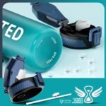 QLUR Water Bottle with Straw, 32oz Motivational Water Bottles with Time Marker to Drink, Tritan BPA Free, 1L Sports Water Bottle with Carry Strap LeakProof for Women Gym Fitness Outdoor (1 Pack)