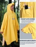 ANYOO Hooded Rain Poncho for Adults Waterproof Lightweight Rain Coat for Men Women Reusable Rain Jacket for Emergency Outdoor