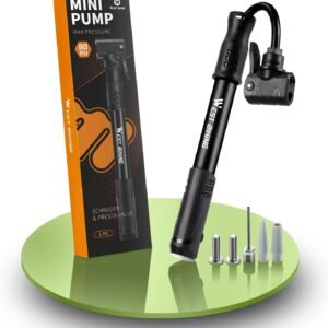 Bicycle Pump Mini Bike Pump - Aluminum Alloy Cycle Pump for Presta & Schrader Valve, Portable Lightweight Bike Tyre Pump Fast Tyre Inflation Mini Air Pump for Mountain Road Bike Ball Pump