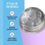 THERMOS FUNTAINER 16 Ounce Stainless Steel Vacuum Insulated Bottle with Wide Spout Lid, Galaxy Teal