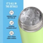 THERMOS FUNTAINER 16 Ounce Stainless Steel Vacuum Insulated Bottle with Wide Spout Lid, Galaxy Teal