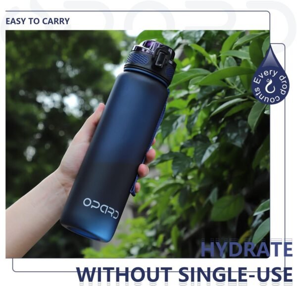Opard 30oz/32oz Sports Water Bottle with Leak Proof Flip Top Lid BPA Free Tritan Reusable Plastic for Gym and Outdoor, Travel Water Bottle with Straw