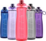 Pogo Plastic Water Bottle with Chug Lid and Carry Handle, Reusable, BPA Free, Dishwasher Safe, Perfect for Travel, School, Outdoors, and Gym | 18oz, 32oz, 40oz, 64oz