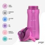 Pogo Plastic Water Bottle with Chug Lid and Carry Handle, Reusable, BPA Free, Dishwasher Safe, Perfect for Travel, School, Outdoors, and Gym | 18oz, 32oz, 40oz, 64oz