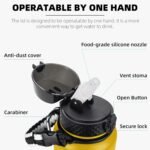 Fanhaw 20 Oz Stainless Steel Insulated Sports Water Bottles with Straw for Kids, Men and Women (Black)