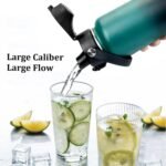 Water Bottle Insulated 32oz 40oz 64oz 128oz Straw Lid Spout Lid & 3 Lids, Leak Proof, Vacuum Insulated,Stainless Steel Water Bottle Wide Mouth for Sports, Gym or Office