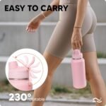 Swigina [2-IN-1 LID] Insulated Water Bottle with Silicone Boot (36hrs Cold/18hrs Hot) - DIY Stickers, Leakproof, BPA Free, 24 oz