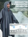 ANYOO Hooded Rain Poncho for Adults Waterproof Lightweight Rain Coat for Men Women Reusable Rain Jacket for Emergency Outdoor