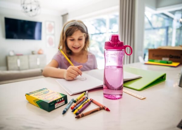 Pogo Plastic Water Bottle with Chug Lid and Carry Handle, Reusable, BPA Free, Dishwasher Safe, Perfect for Travel, School, Outdoors, and Gym | 18oz, 32oz, 40oz, 64oz