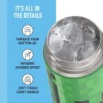 THERMOS FUNTAINER 16 Ounce Stainless Steel Vacuum Insulated Bottle with Wide Spout Lid, Galaxy Teal