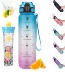 Opard 30oz/32oz Sports Water Bottle with Leak Proof Flip Top Lid BPA Free Tritan Reusable Plastic for Gym and Outdoor, Travel Water Bottle with Straw