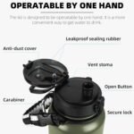 Fanhaw 20 Oz Insulated Stainless Steel Vacuum Water Bottle with Anti-Dust Pop-Open Lid - For Kids, Women, Men | Leak & Sweat Proof (Green Blue)