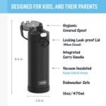 THERMOS FUNTAINER 16 Ounce Stainless Steel Vacuum Insulated Bottle with Wide Spout Lid, Galaxy Teal