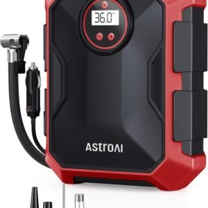 AstroAI Tire Inflator Air Compressor 12V DC Portable Air Compressor Car Accessories Auto Tire Pump 100PSI with LED Light Digital Air Pump for Car Tires Bicycles Other Inflatables