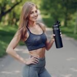 Fijinhom 24 oz Insulated Water Bottle with Handle, 304 Stainless Steel Water Bottles with Wide Mouth, Double Wall Vacuum Sports Water Bottle, BPA Free, Keep Cold and Hot, Black