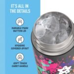 THERMOS FUNTAINER 16 Ounce Stainless Steel Vacuum Insulated Bottle with Wide Spout Lid, Galaxy Teal