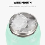 Fanhaw 20 Oz Insulated Stainless Steel Vacuum Water Bottle with Anti-Dust Pop-Open Lid - For Kids, Women, Men | Leak & Sweat Proof (Green Blue)