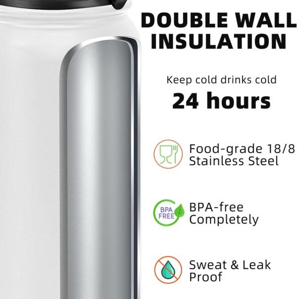 Fanhaw 20 Oz Insulated Stainless Steel Vacuum Water Bottle with Anti-Dust Pop-Open Lid - For Kids, Women, Men | Leak & Sweat Proof (Green Blue)