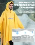 ANYOO Hooded Rain Poncho for Adults Waterproof Lightweight Rain Coat for Men Women Reusable Rain Jacket for Emergency Outdoor