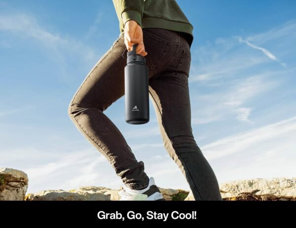 POWCAN 26 oz Insulated Water Bottle with 2-in-1 Straw and Spout Lid, Keep Cold 24H, Leak-Proof, Fits in Car Cup Holder, Stainless Steel Water Bottle for Sports, Travel, and School (Cotton Candy)