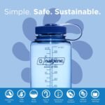 Nalgene Sustain Tritan BPA-Free Water Bottle Made with Material Derived From 50% Plastic Waste (using ISCC certified mass balance), 32 OZ, Wide Mouth