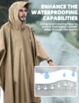 ANYOO Hooded Rain Poncho for Adults Waterproof Lightweight Rain Coat for Men Women Reusable Rain Jacket for Emergency Outdoor