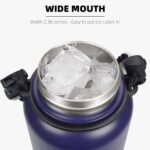 Fanhaw 20 Oz Stainless Steel Insulated Sports Water Bottles with Straw for Kids, Men and Women (Black)