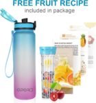 Opard 30oz/32oz Sports Water Bottle with Leak Proof Flip Top Lid BPA Free Tritan Reusable Plastic for Gym and Outdoor, Travel Water Bottle with Straw