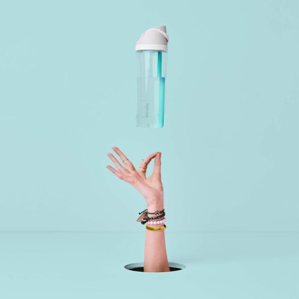 Owala FreeSip Clear Tritan Plastic Water Bottle with Straw, BPA-Free Sports Water Bottle, Great for Travel, 25 Oz, Very, Very Dark