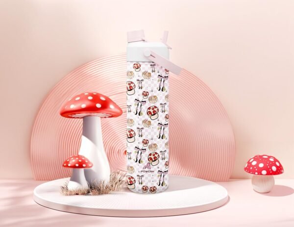 POWCAN 26 oz Insulated Water Bottle with 2-in-1 Straw and Spout Lid, Keep Cold 24H, Leak-Proof, Fits in Car Cup Holder, Stainless Steel Water Bottle for Sports, Travel, and School (Cotton Candy)