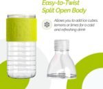 Copco Hydra Water Bottle with Spill-Resistant Lid, 16.9 oz - Reusable Tritan Non-Slip Sleeve, Twist-Open Body - BPA-Free, Leak-Proof, Durable & Portable for Gym, Office, School (Gray)