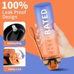 QLUR Water Bottle with Straw, 32oz Motivational Water Bottles with Time Marker to Drink, Tritan BPA Free, 1L Sports Water Bottle with Carry Strap LeakProof for Women Gym Fitness Outdoor (1 Pack)