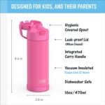 THERMOS FUNTAINER 16 Ounce Stainless Steel Vacuum Insulated Bottle with Wide Spout Lid, Galaxy Teal