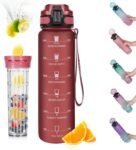 Opard 30oz/32oz Sports Water Bottle with Leak Proof Flip Top Lid BPA Free Tritan Reusable Plastic for Gym and Outdoor, Travel Water Bottle with Straw