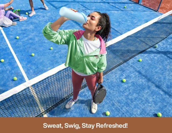 POWCAN 26 oz Insulated Water Bottle with 2-in-1 Straw and Spout Lid, Keep Cold 24H, Leak-Proof, Fits in Car Cup Holder, Stainless Steel Water Bottle for Sports, Travel, and School (Cotton Candy)