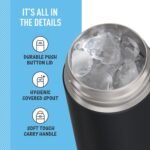 THERMOS FUNTAINER 16 Ounce Stainless Steel Vacuum Insulated Bottle with Wide Spout Lid, Galaxy Teal